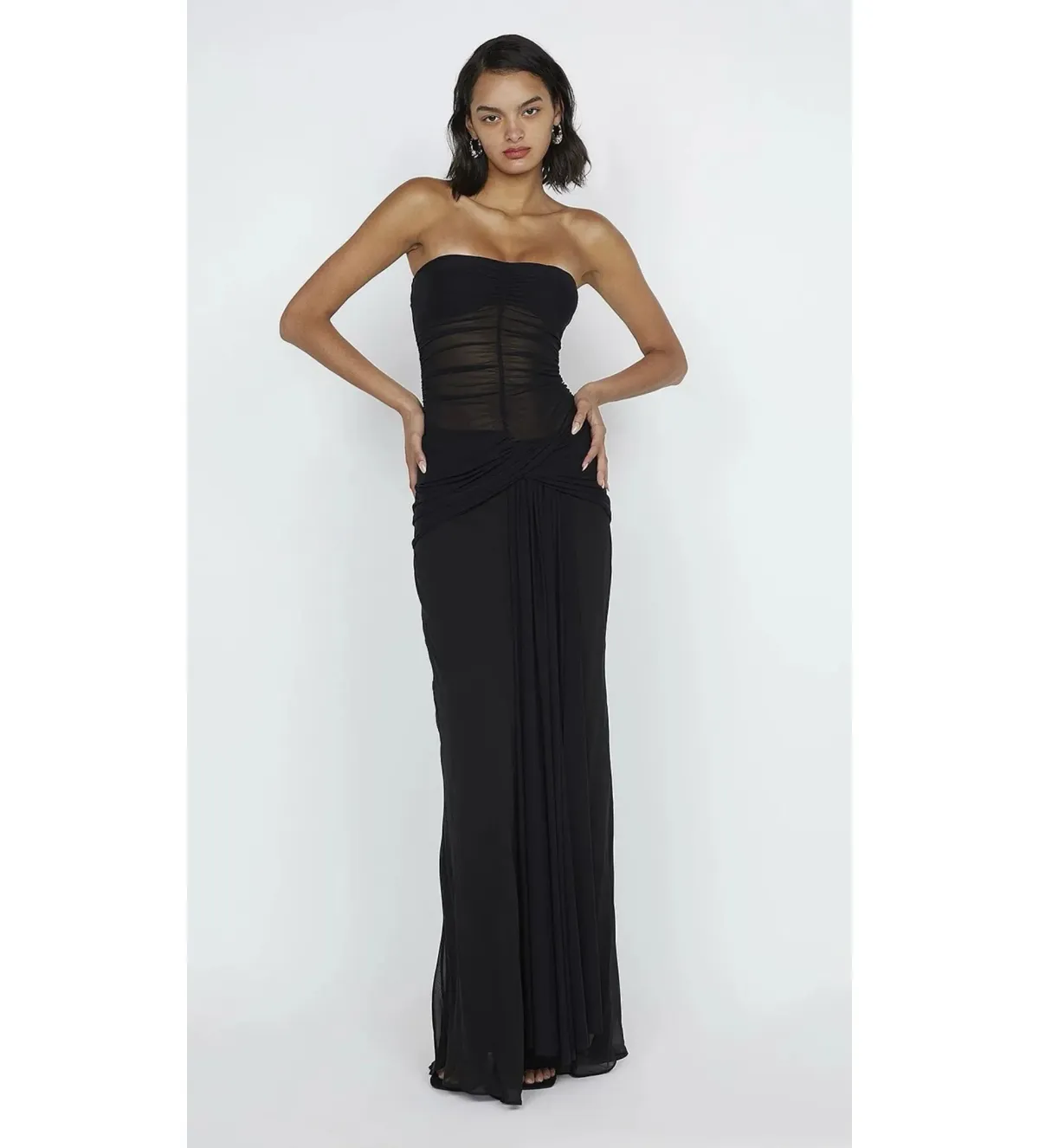 Bec & Bridge Noemi Strapless Gown Black Size AU 6 for rent on The Volte - main image