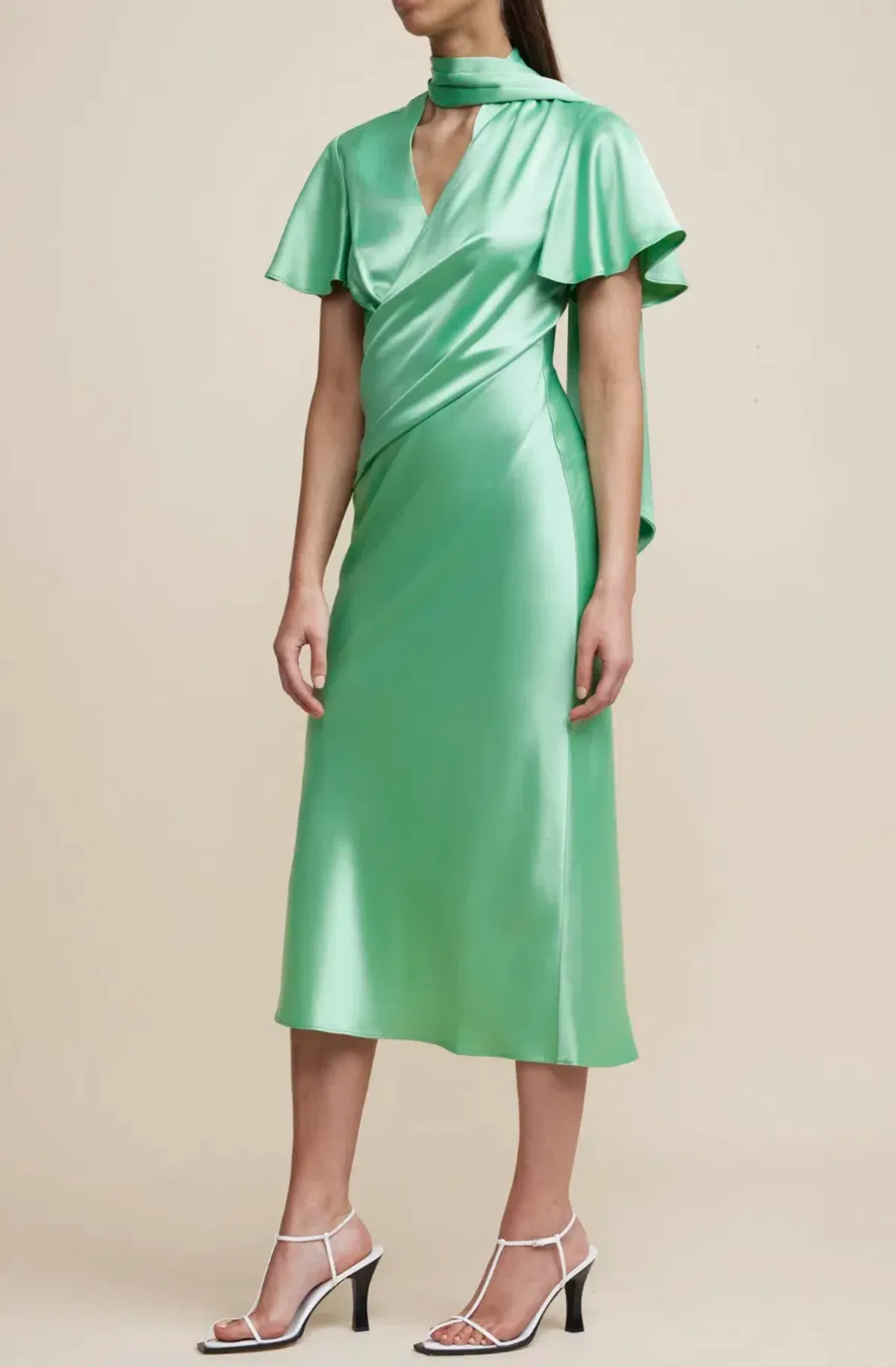 Acler Eastcott Dress Midi Green Size AU 14 - Image 2