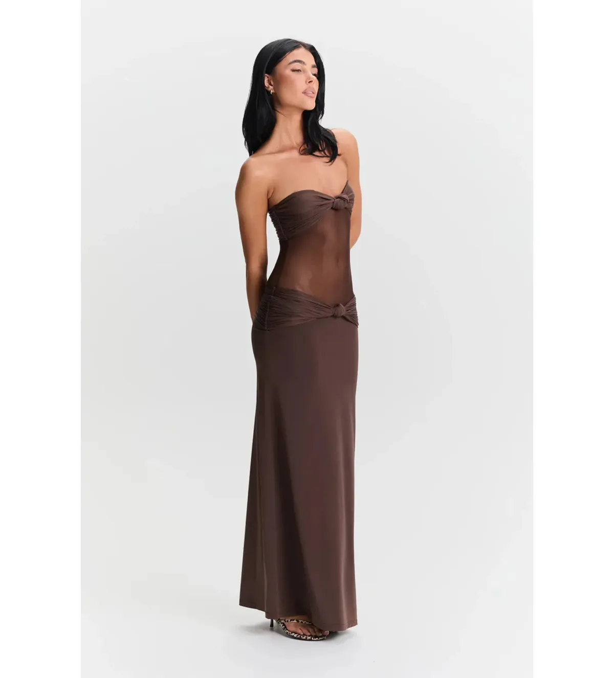 Sasha Therese Amara Maxi Dress Brown Size S/AU 8 - Image 3