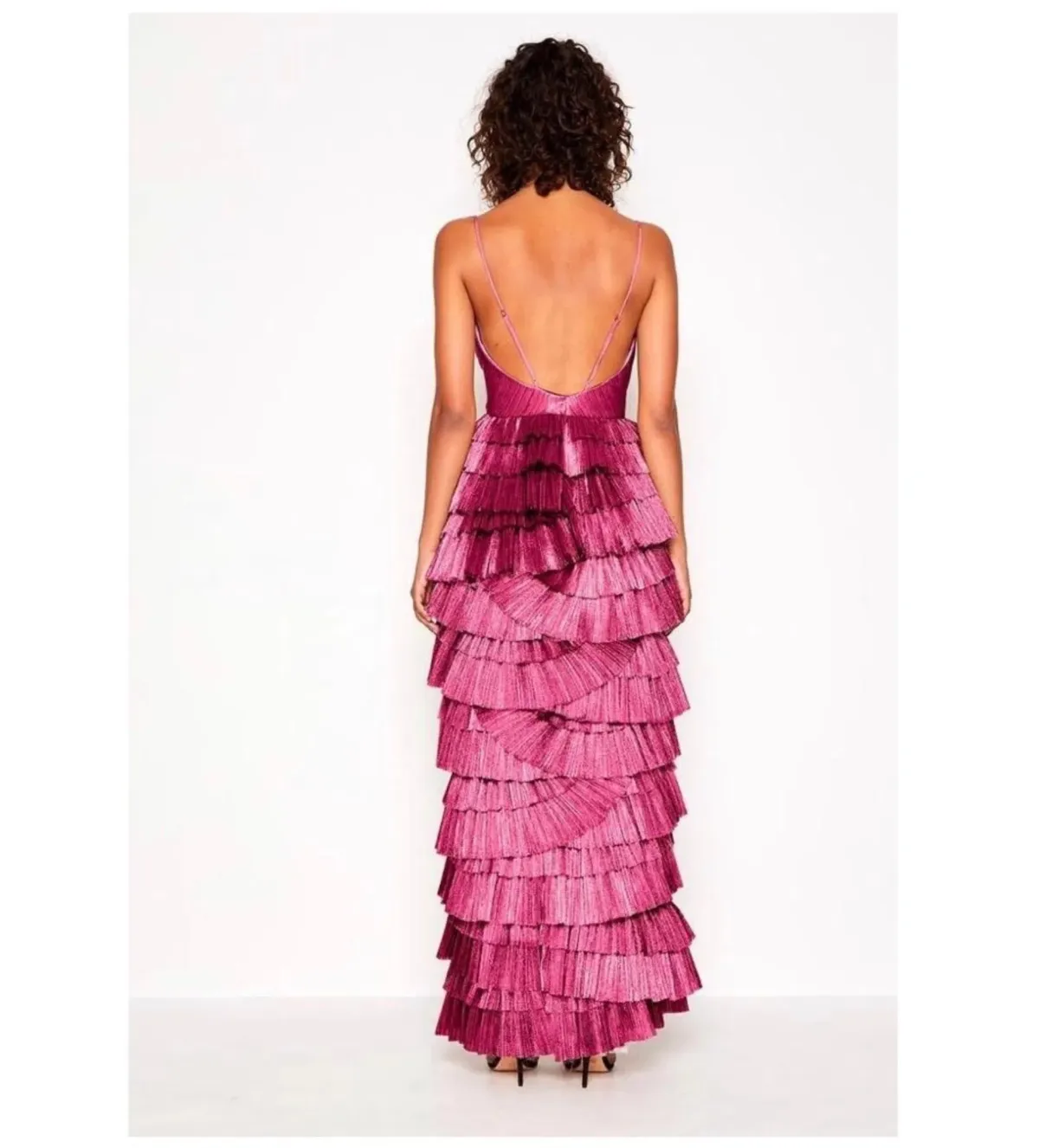Alice McCall Making Me Blush Tiered Ruffle Gown Pink Size AU 8 - Image 4