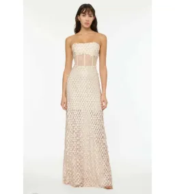 Manning Cartell Supreme Extreme Strapless Gown Chalk Size AU 4 for rent on The Volte - image 1