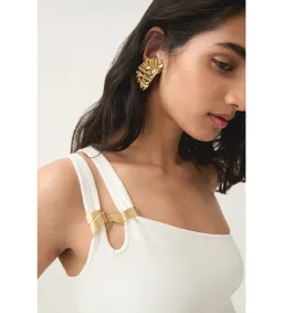 Aje Vibrancy Knit Sleeveless Top Ivory Size M/AU 10 for rent on The Volte - image 3