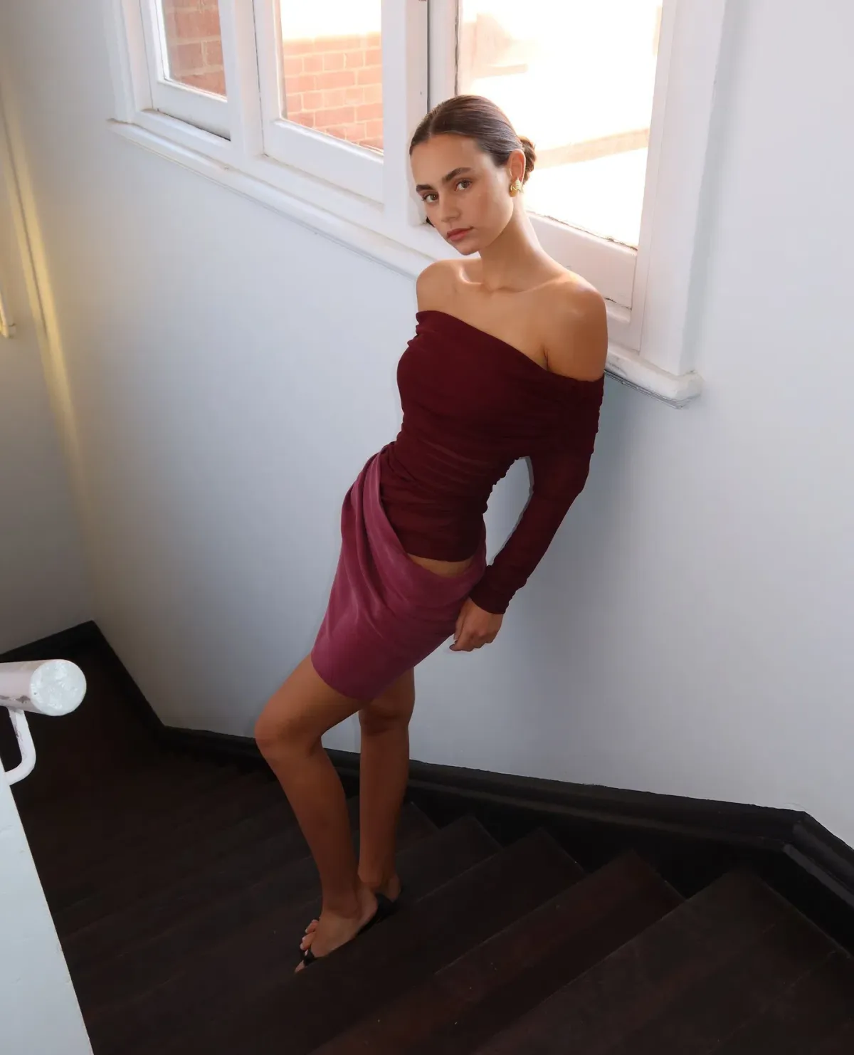 BENNI Luca Mini Dress in Plum Size 8 - Image 1