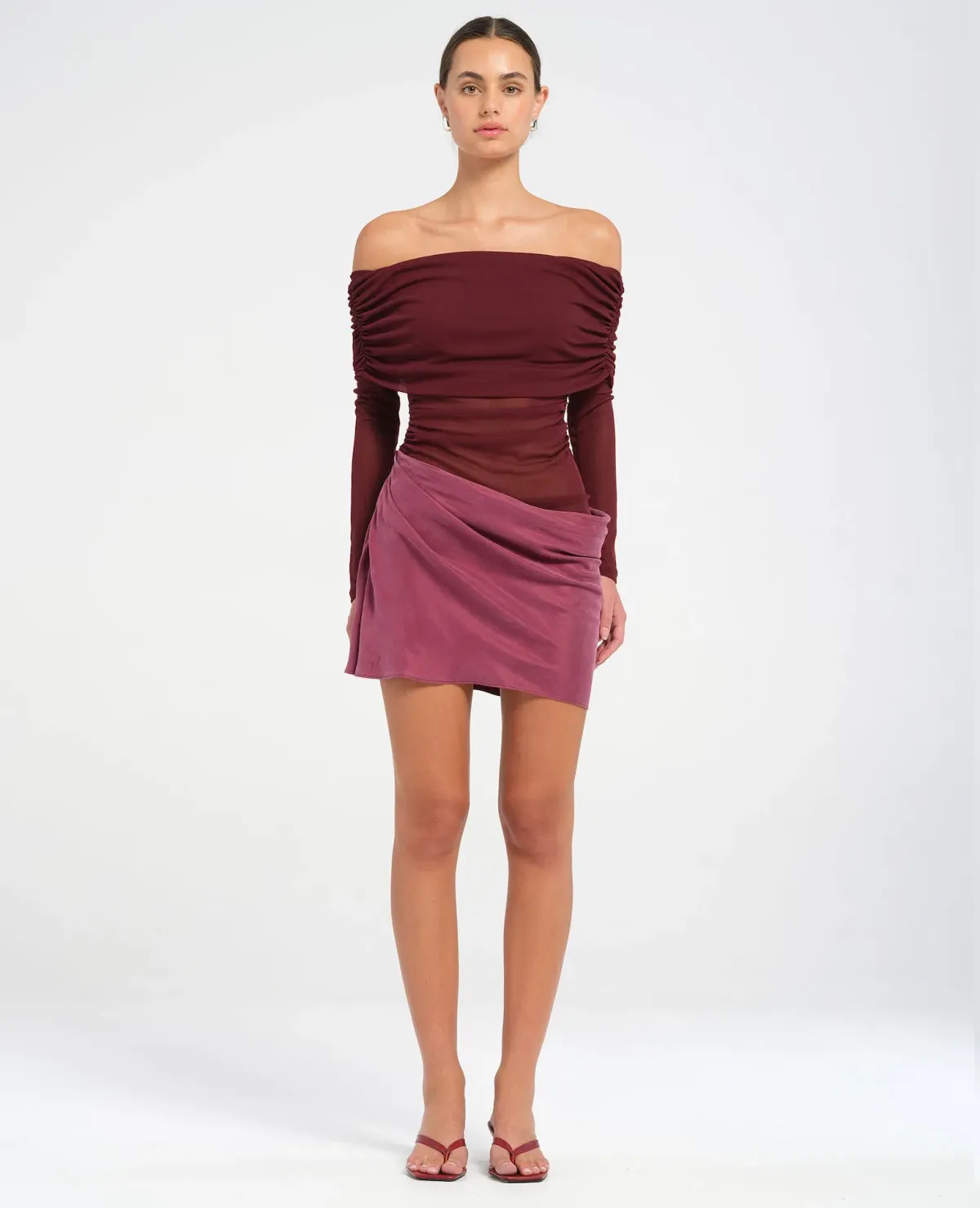 BENNI Luca Mini Dress in Plum Size 8 - Image 2