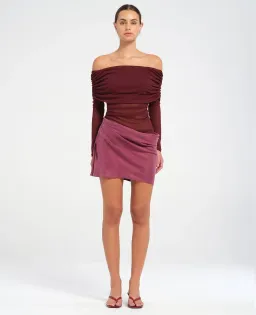 BENNI Luca Mini Dress in Plum Size 8 for rent on The Volte - image 2
