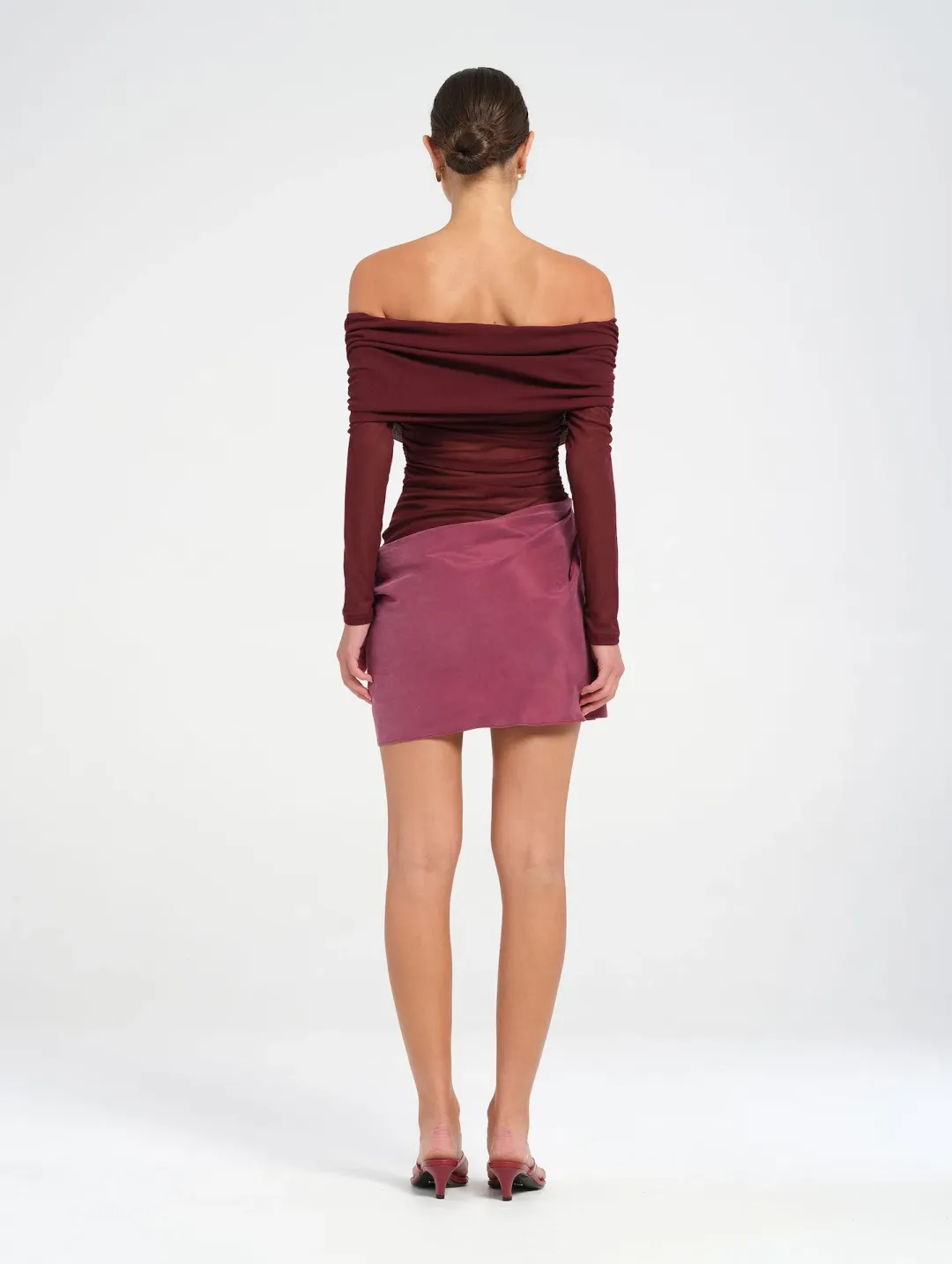 BENNI Luca Mini Dress in Plum Size 8 for rent on The Volte - main image