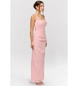 House of CB Adrienne Strapless Gown Pink Quartz Georgette Size XS / AU 6 for rent on The Volte - image 2