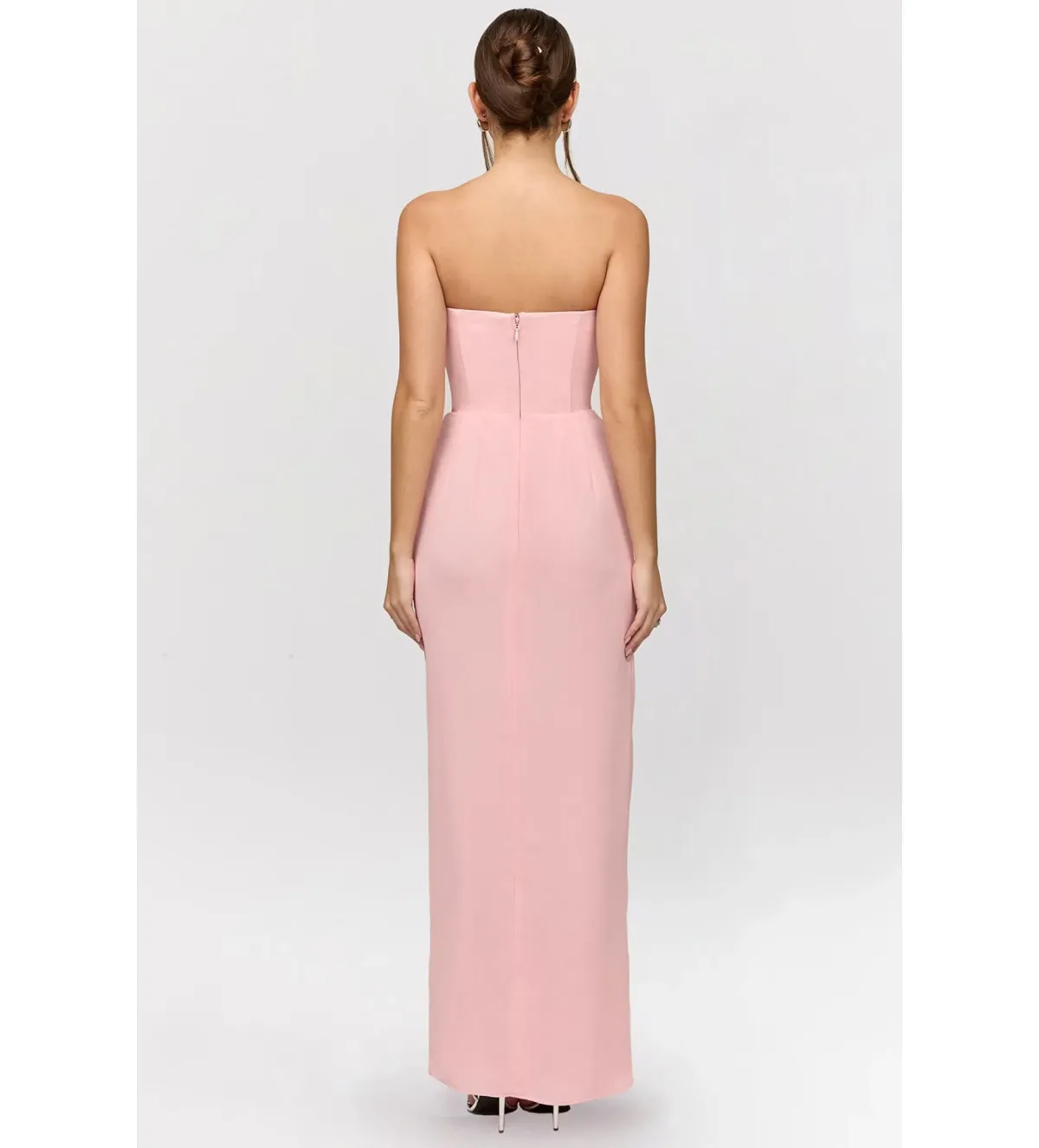 House of CB Adrienne Strapless Gown Pink Quartz Georgette Size XS / AU 6 - Image 4