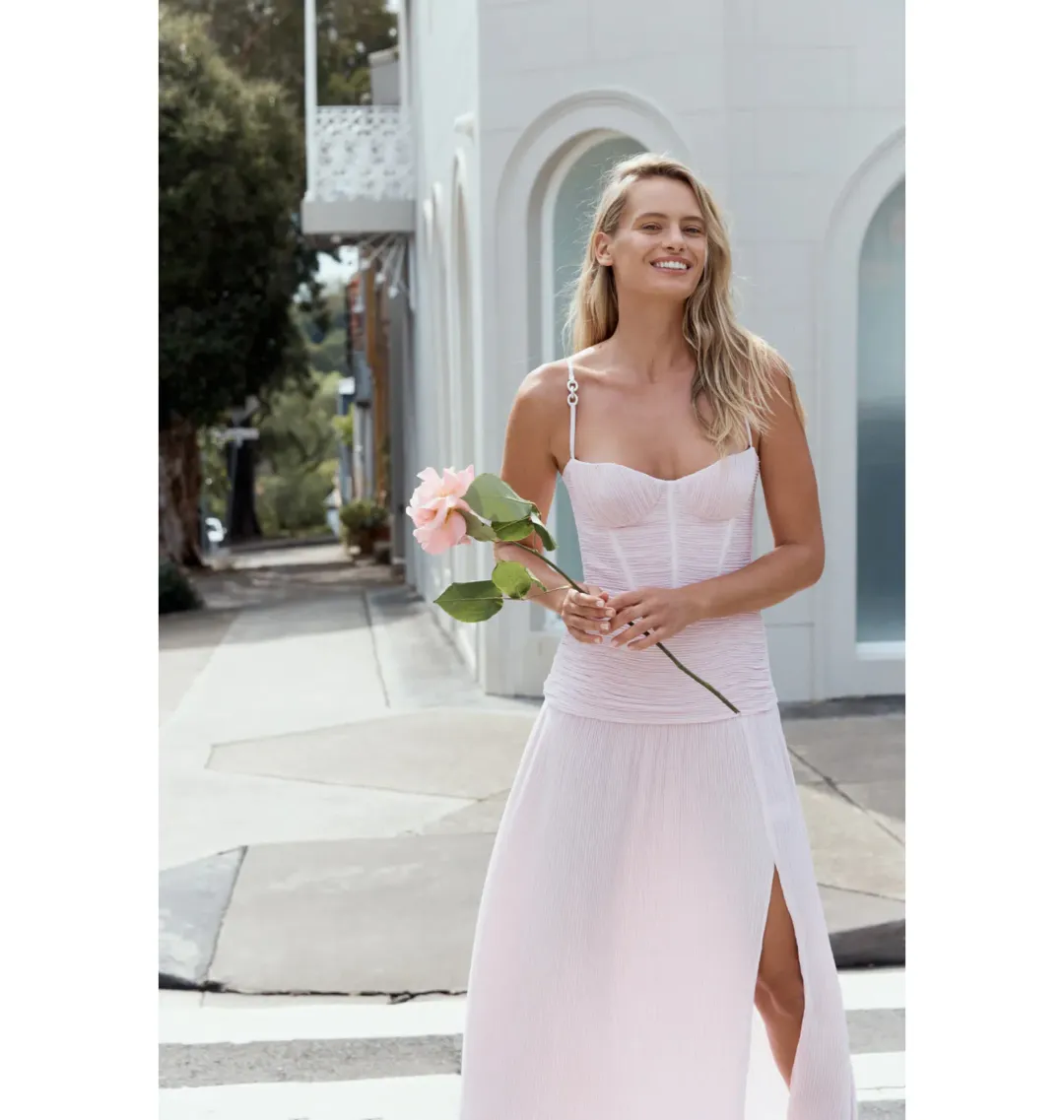 Manning Cartell Double Time Pleat Dress in Hydrangea Size AU 10 for rent on The Volte - main image