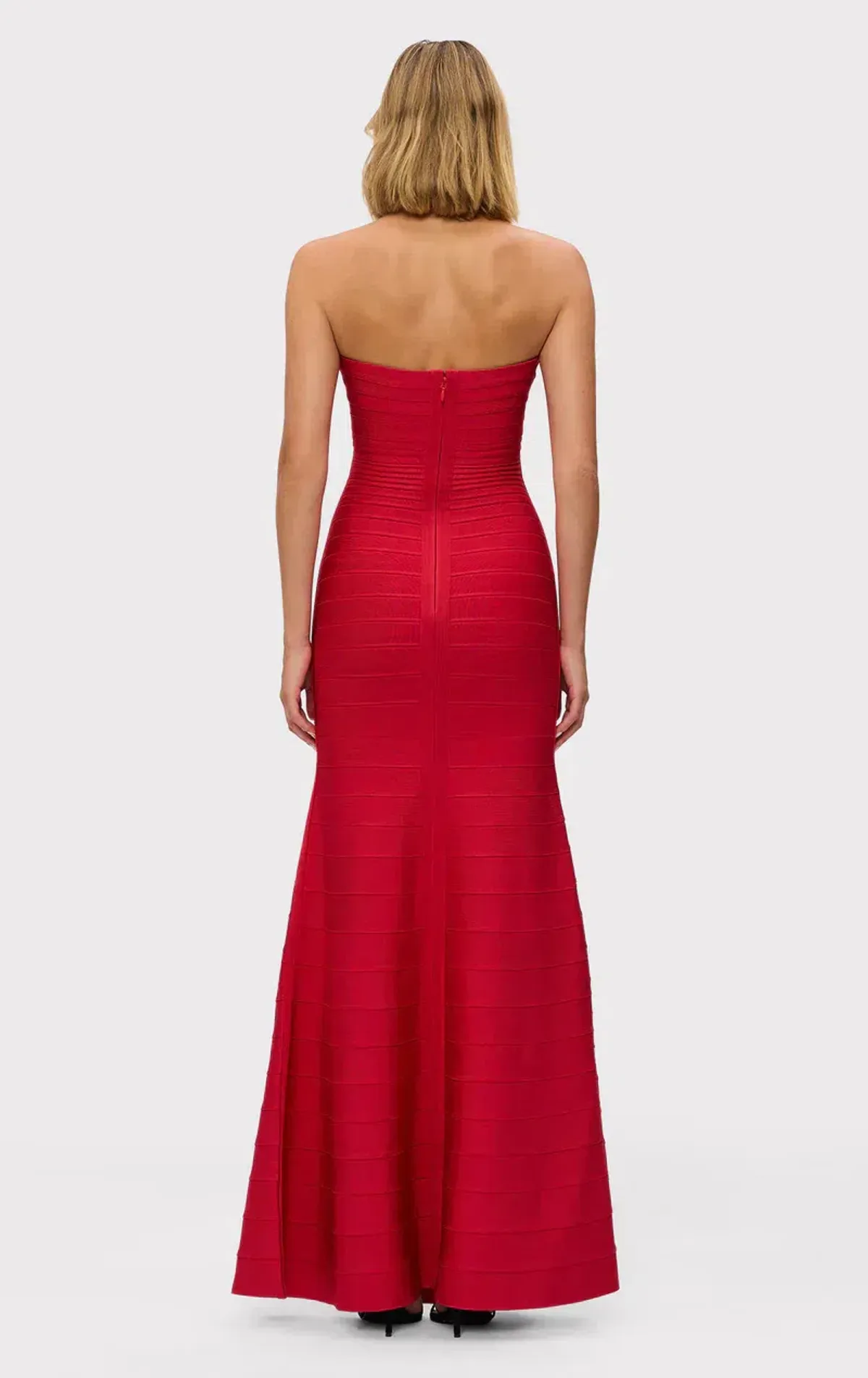 Herve Leger Sara Maxi Dress Lipstick Red Size L / AU 12 - Image 3