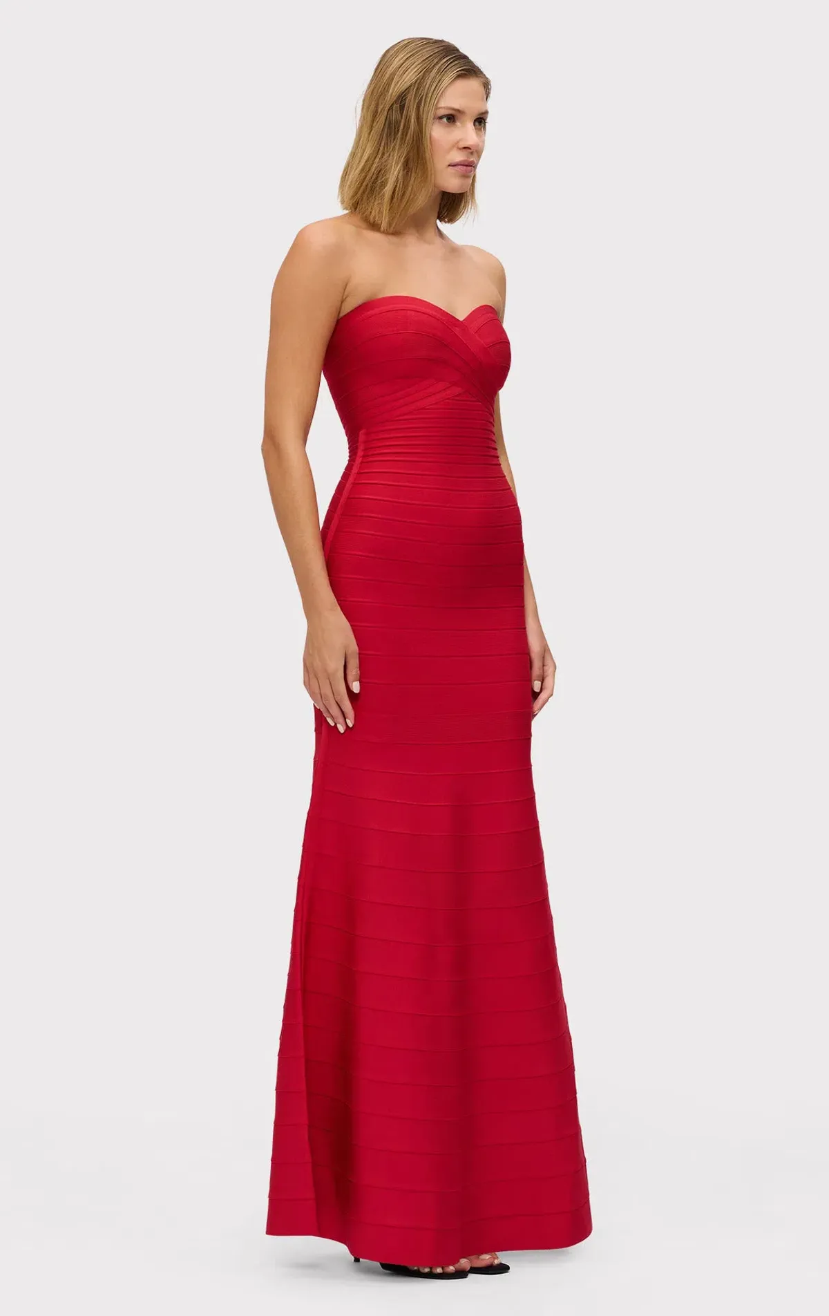 Herve Leger Sara Maxi Dress Lipstick Red Size L / AU 12 - Image 2