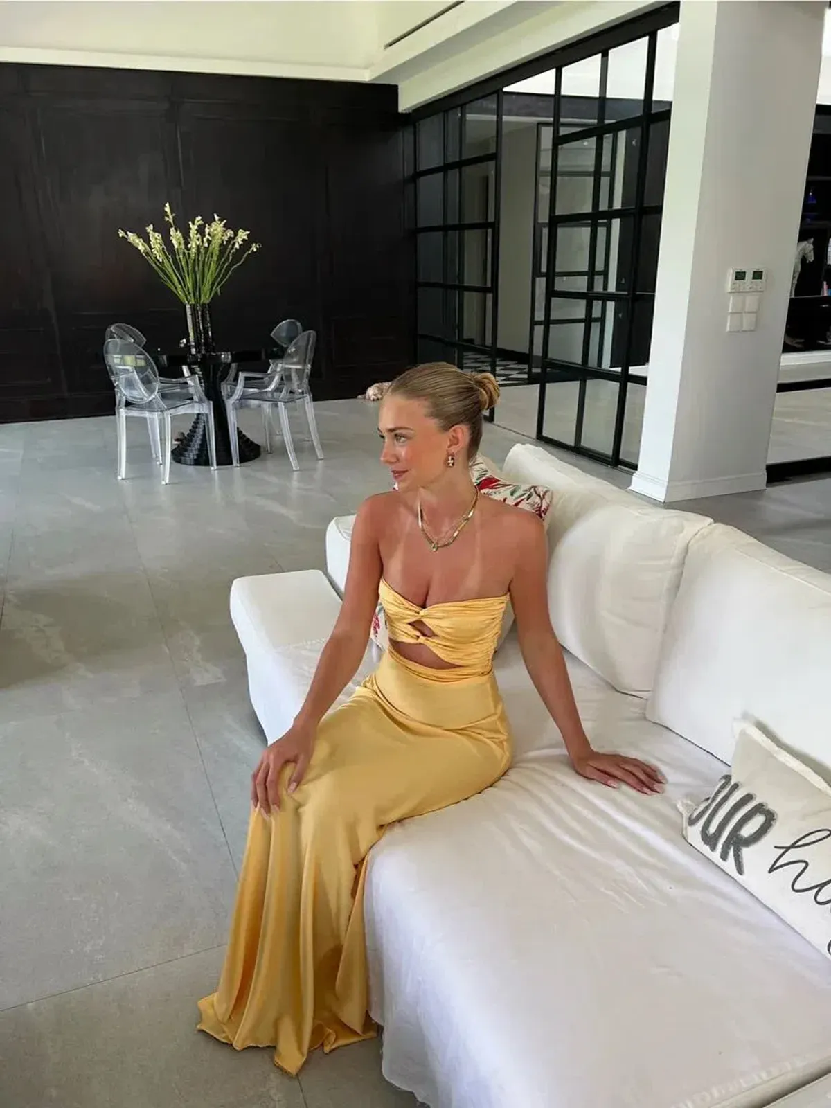 HNTR The Label Inka Gown in Gold Sun Size XS /AU 6 - Image 1