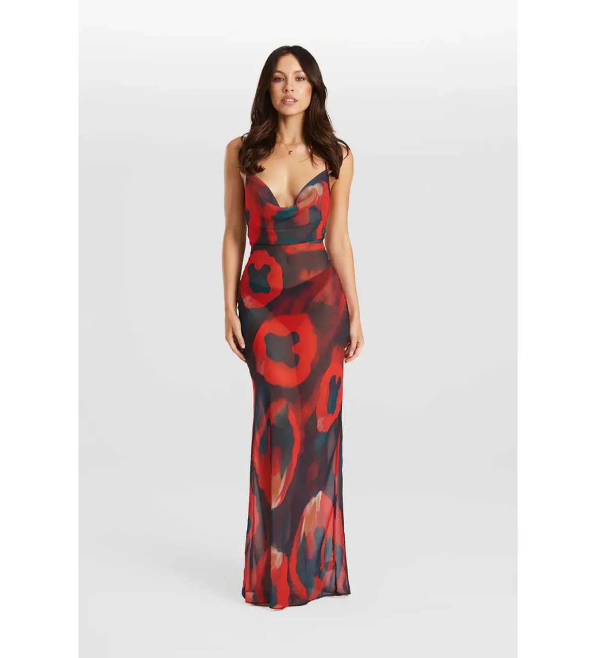 Sasha Therese Serene Maxi Dress Red Size AU 10 for rent on The Volte - main image