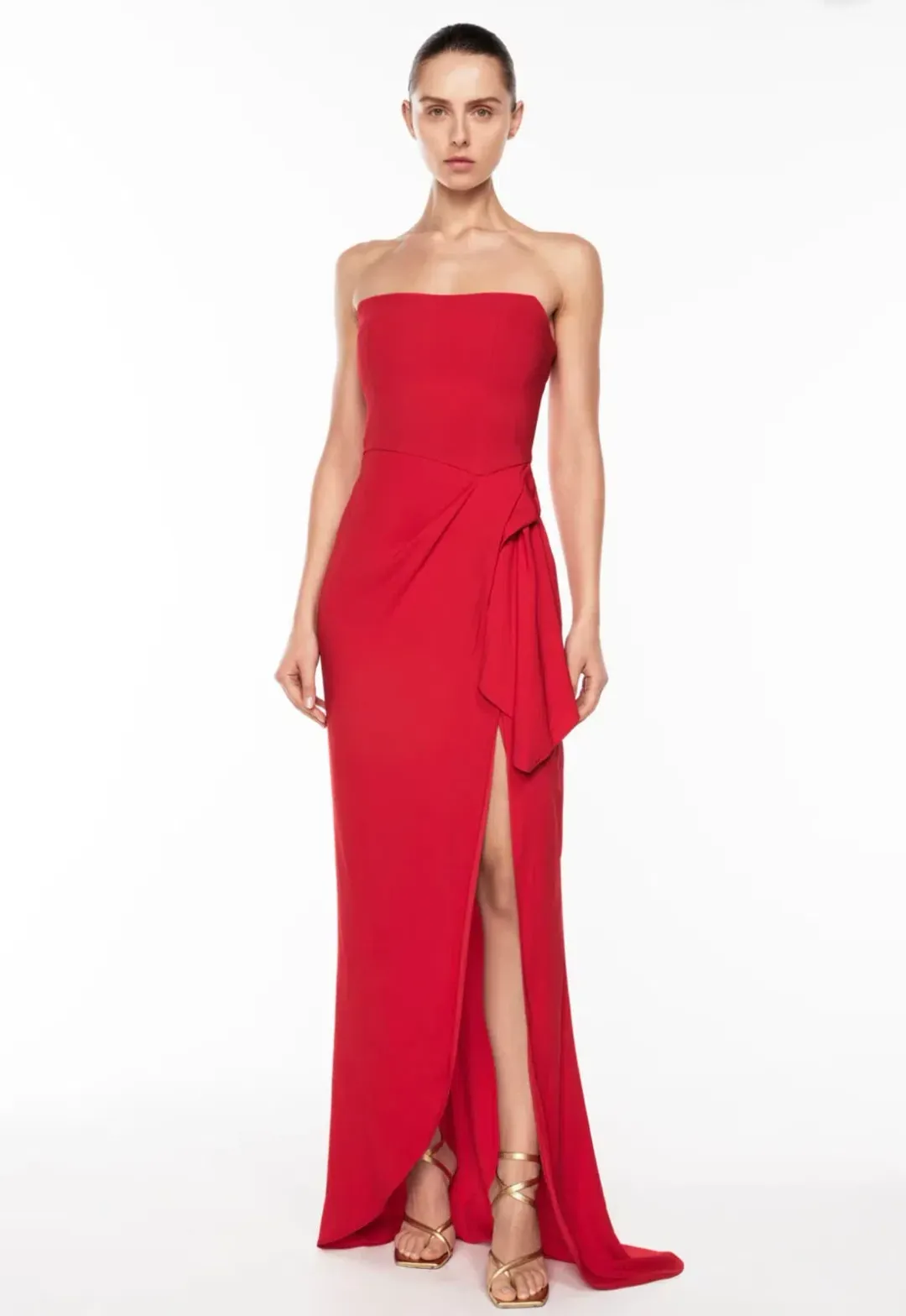 Manning Cartell Asymmetrical Games Strapless Gown Maxi Red Size AU 8 for rent on The Volte - main image