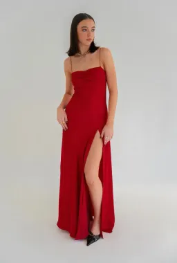 HNTR The Label Gaia Gown Wine Size L / AU 12 for rent on The Volte - image 1