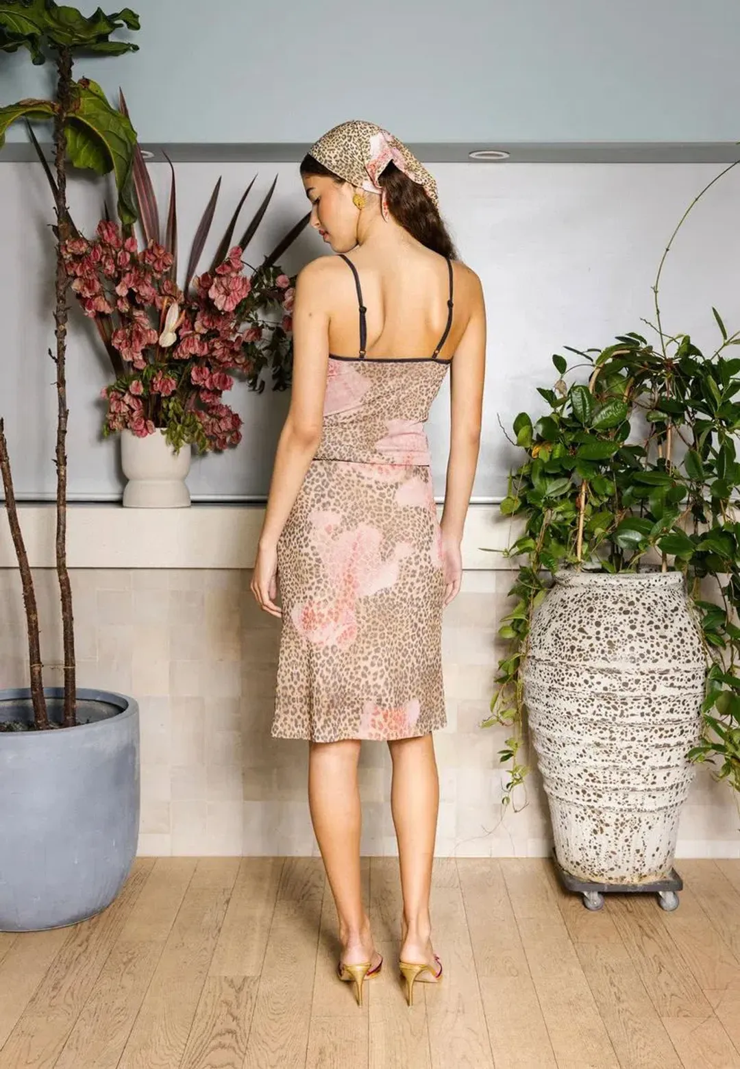 With Harper Lu Camisole and Midi Skirt Mesh Leopard Set Size S/AU 8 for rent on The Volte - main image