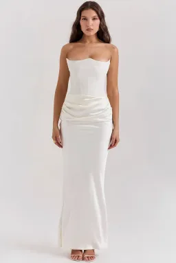 House of Cb Strapless Corset Dress Ivory Size XS / AU 6 for rent on The Volte - image 1