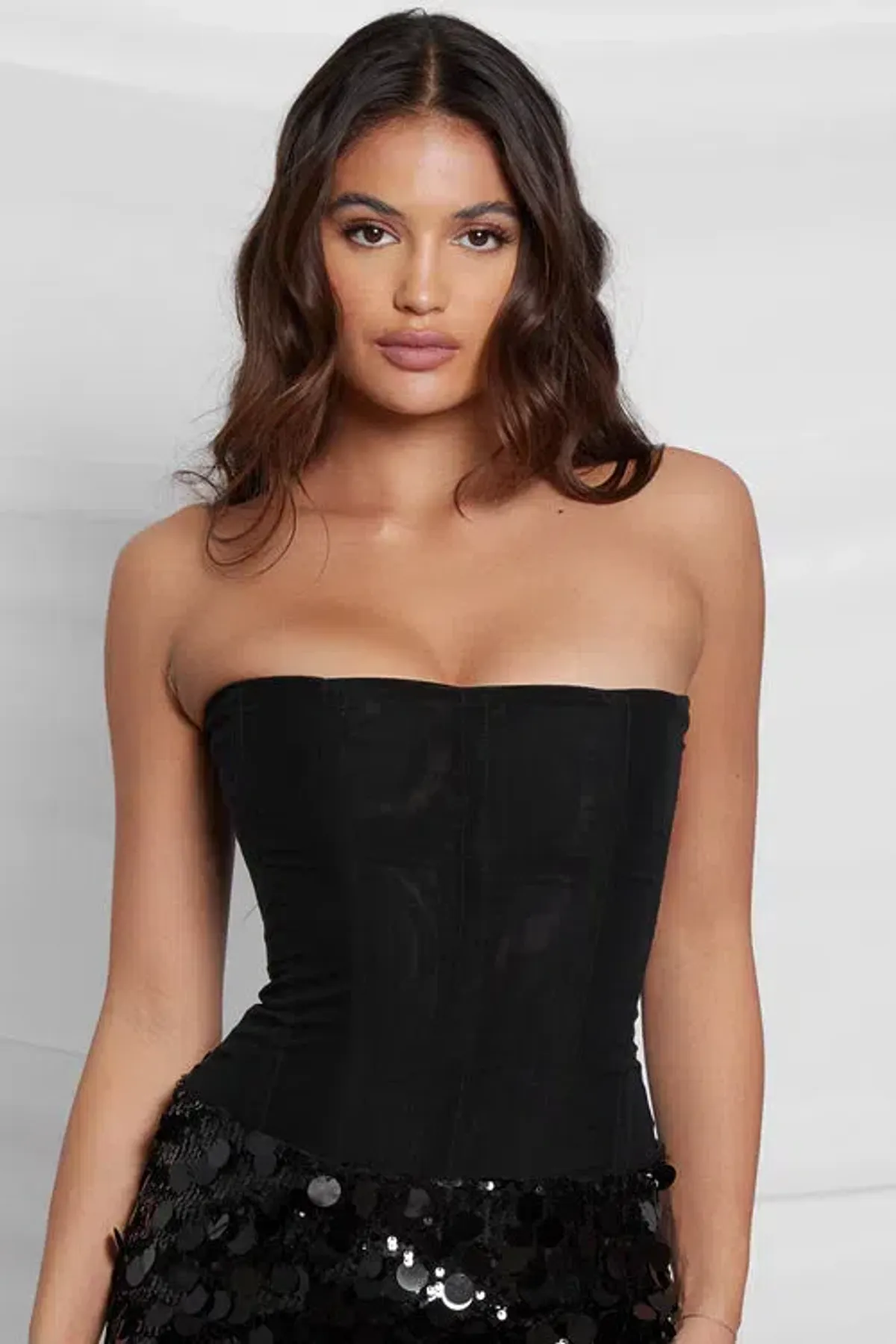 Leau Muse Mesh Corset Top in Black Size M/AU10 - Image 1