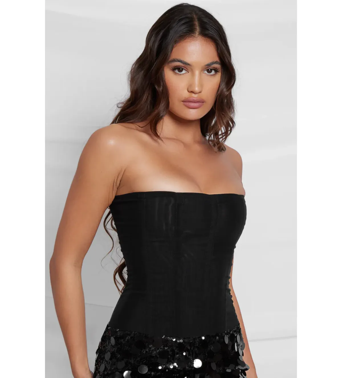Leau Muse Mesh Corset Top in Black Size L/AU12 - Image 2