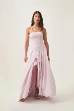 Aje Pastel Pink Bubble Hem Maxi Dress Size AU 4 for rent on The Volte - image 1