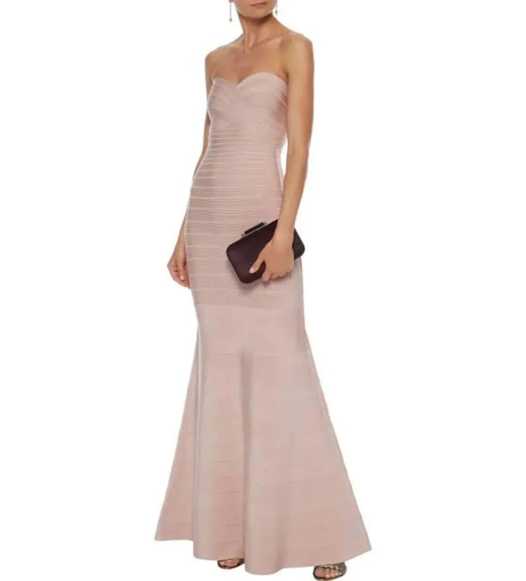 Herve Leger Sara Gown Blush Size S / AU 8 for rent on The Volte - main image