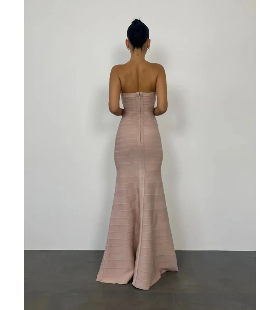 Herve Leger Sara Gown Blush Size S / AU 8 for rent on The Volte - main image