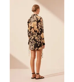 Shona Joy Draped Shirt Mini Dress Xenia Size AU 12 for rent on The Volte - image 4