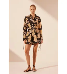 Shona Joy Draped Shirt Mini Dress Xenia Size AU 12 for rent on The Volte - image 1