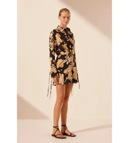Shona Joy Draped Shirt Mini Dress Xenia Size AU 12 for rent on The Volte - image 2