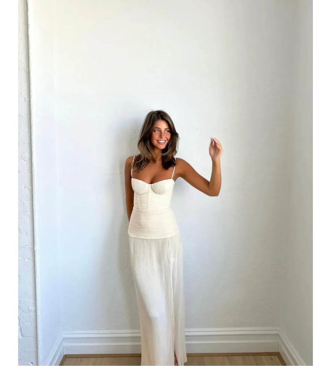 Manning Cartell Double Time Pleat Maxi Dress Nougat Size S/AU 8 for rent on The Volte - main image