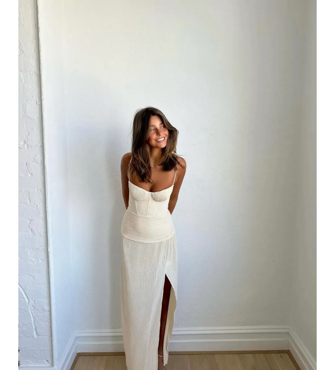 Manning Cartell Double Time Pleat Maxi Dress Nougat Size M/AU 10 for rent on The Volte - main image