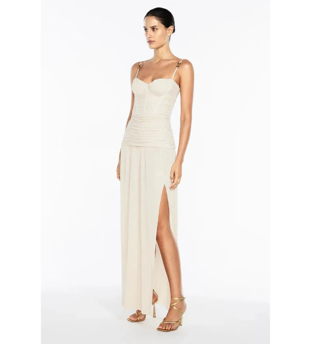 Manning Cartell Double Time Pleat Maxi Dress Nougat Size M/AU 10 for rent on The Volte - main image