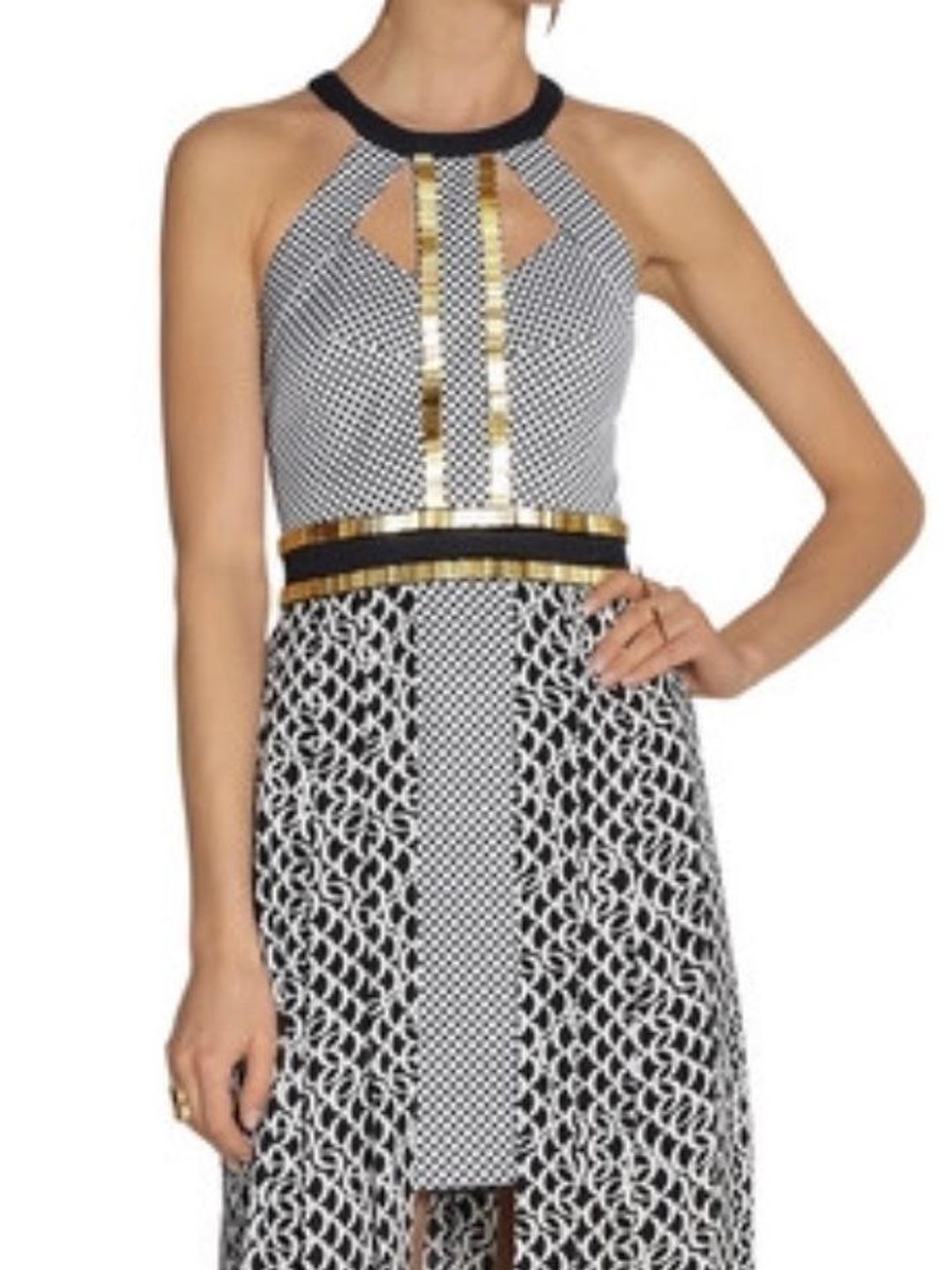 Sass & Bide Women's Blue The Invincible Embellished Piqué and Crepe Maxi Dress Size 8 for rent on The Volte - main image