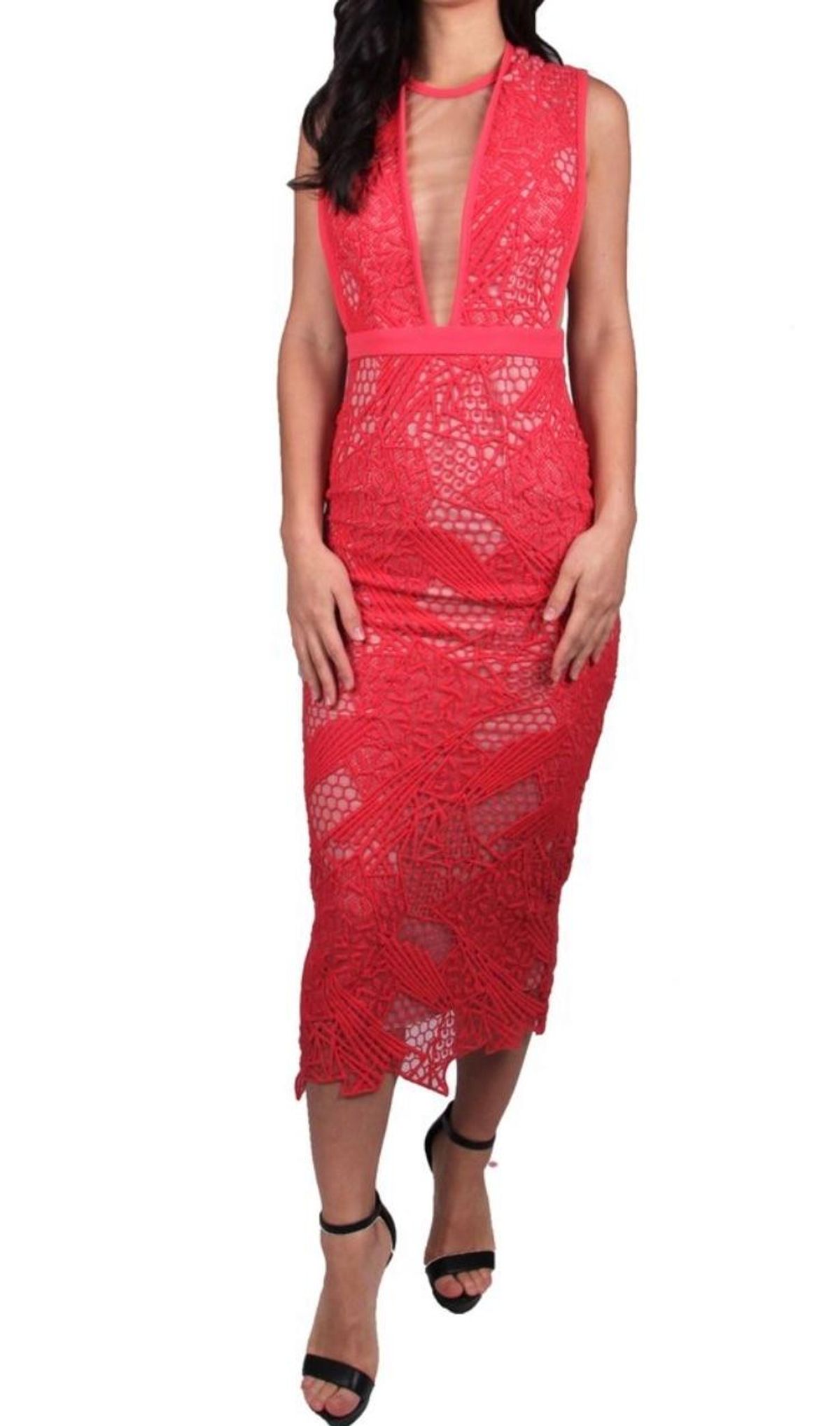 Manning Cartell Gallery Views Sheath Dress Scarlet Red Size 8 - Image 2