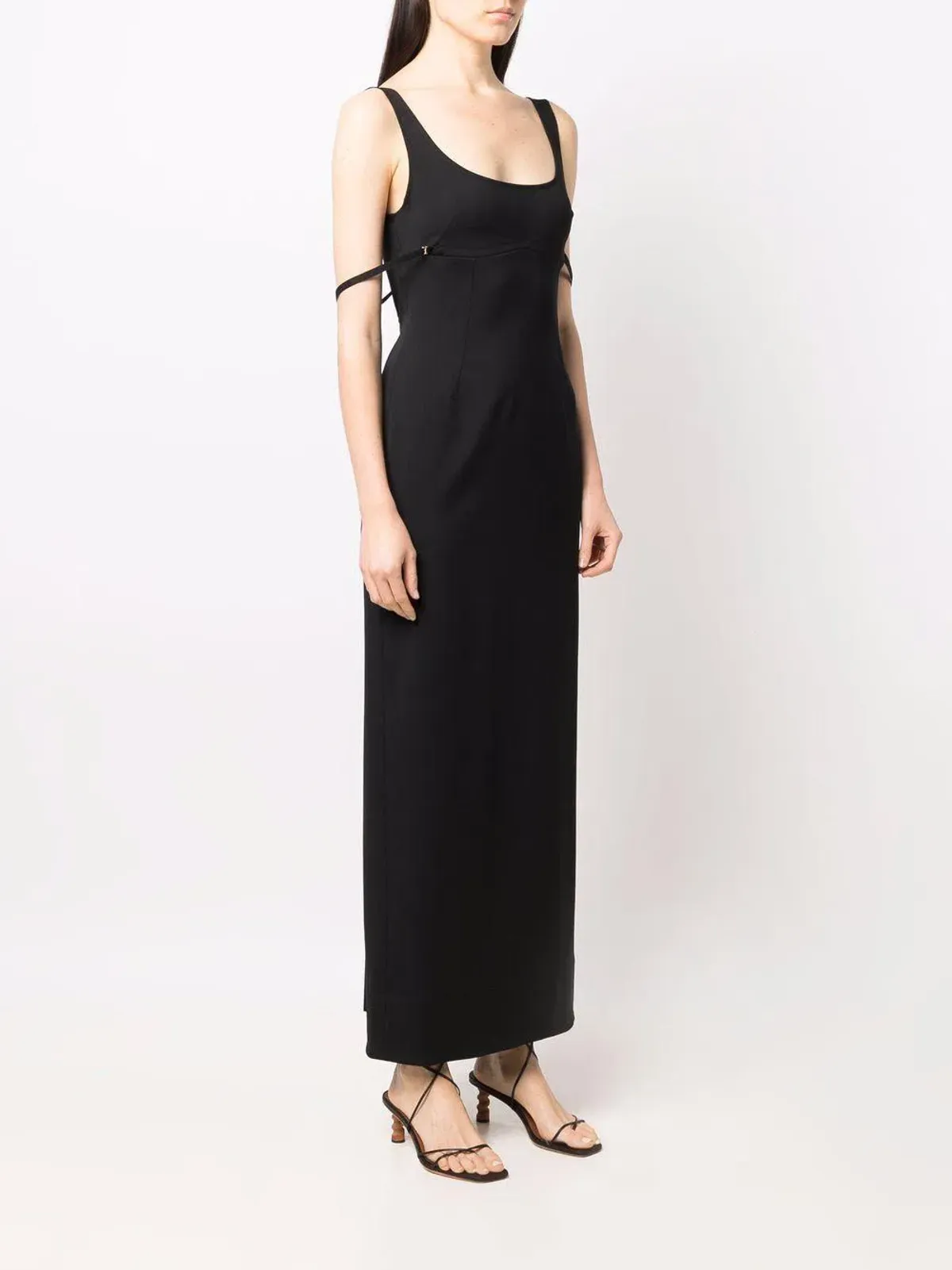 Jaquemus Le Valdu virgin wool blend maxi black dress size AU 8 - Image 2