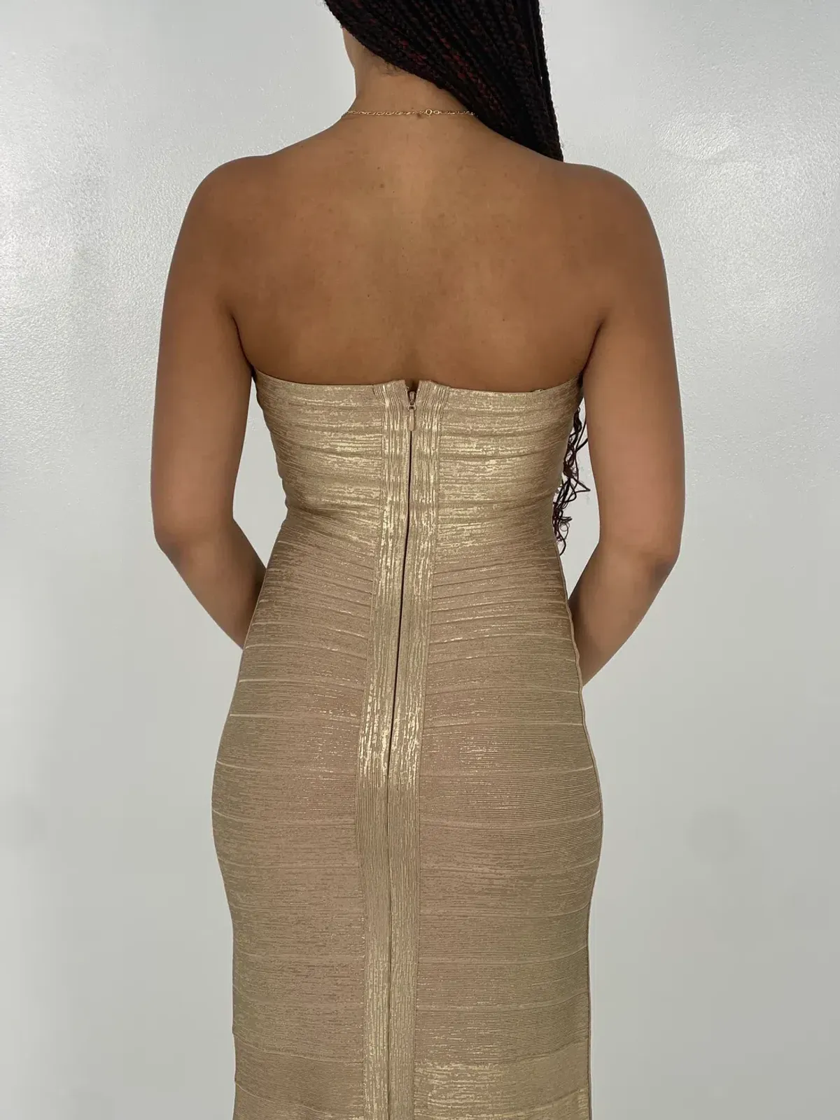 Hervé Léger Gold Sara Gown in Gold Size S/AU8 - Image 4