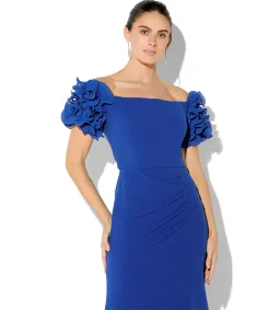 Montique Diana Sapphire Ruffle Sleeve Gown Blue Size AU 10 for rent on The Volte - image 4