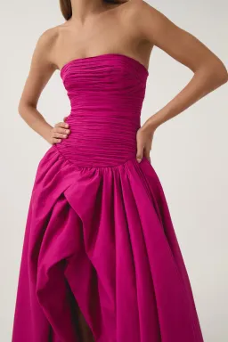 Aje Magenta Violette Bubble Hem Maxi Gown Size 10 for rent on The Volte - image 2
