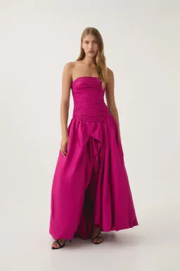 Aje Magenta Violette Bubble Hem Maxi Gown Size 10 for rent on The Volte - image 1