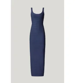 Herve Leger Round Neck Gown in Navy Size XS / AU 10 for rent on The Volte - image 4