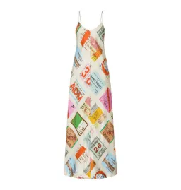 Oroton Ticket Print Slip Maxi Dress Multi Size AU 14 for rent on The Volte - image 5