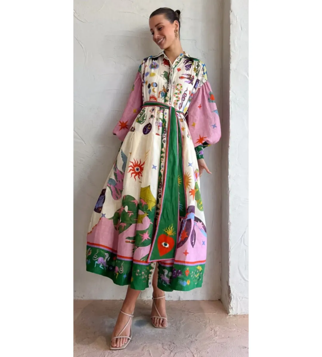 Alemais Seekers Shirtdress In Multi Size 10 for rent on The Volte - main image