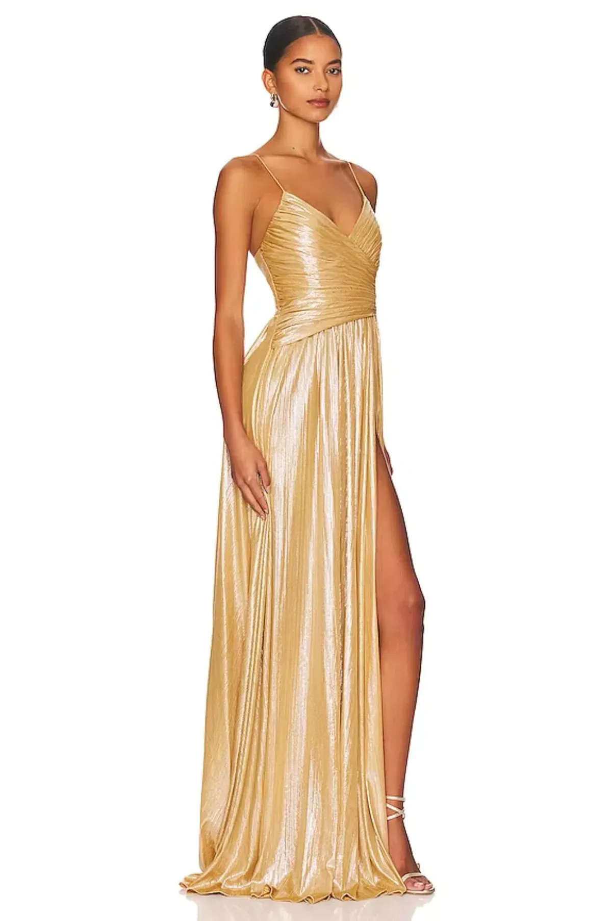 Retrofête Doss Maxi Gown Gold Size 8 - Image 2