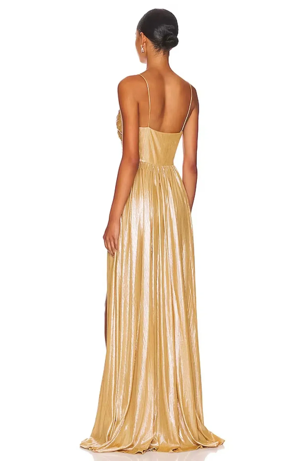 Retrofête Doss Maxi Gown Gold Size 6 - Image 3