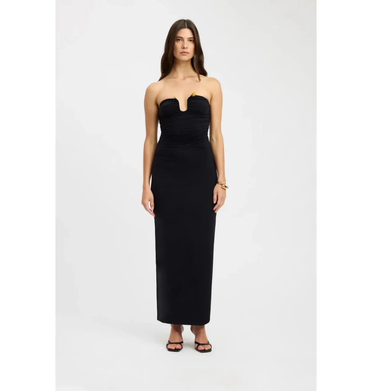 Kookai Tayla Trim Maxi Dress Black Size AU 8 - Image 1