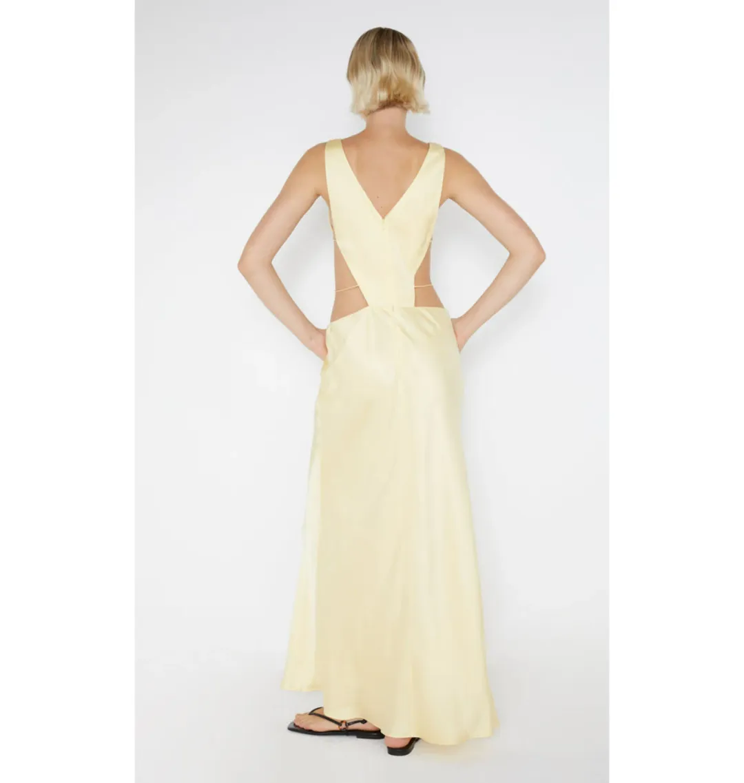 Bec & Bridge Agathe Diamond Dress Butter Yellow Size AU 8 for rent on The Volte - main image