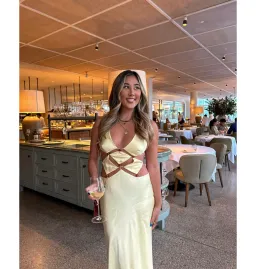 Bec & Bridge Agathe Diamond Dress Butter Yellow Size AU 8 for rent on The Volte - image 4