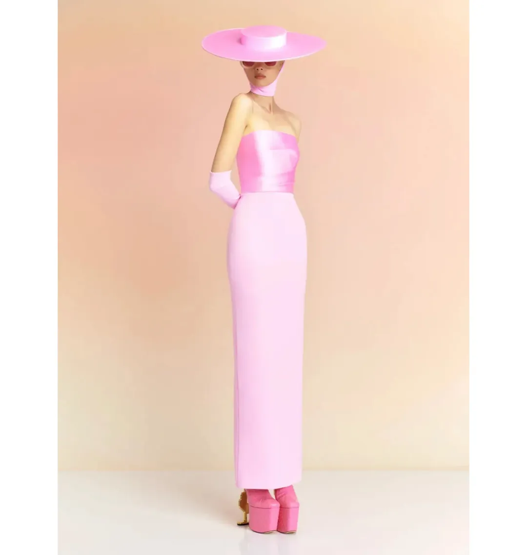Solace London Afra Maxi Dress Pink Size 6 for rent on The Volte - main image
