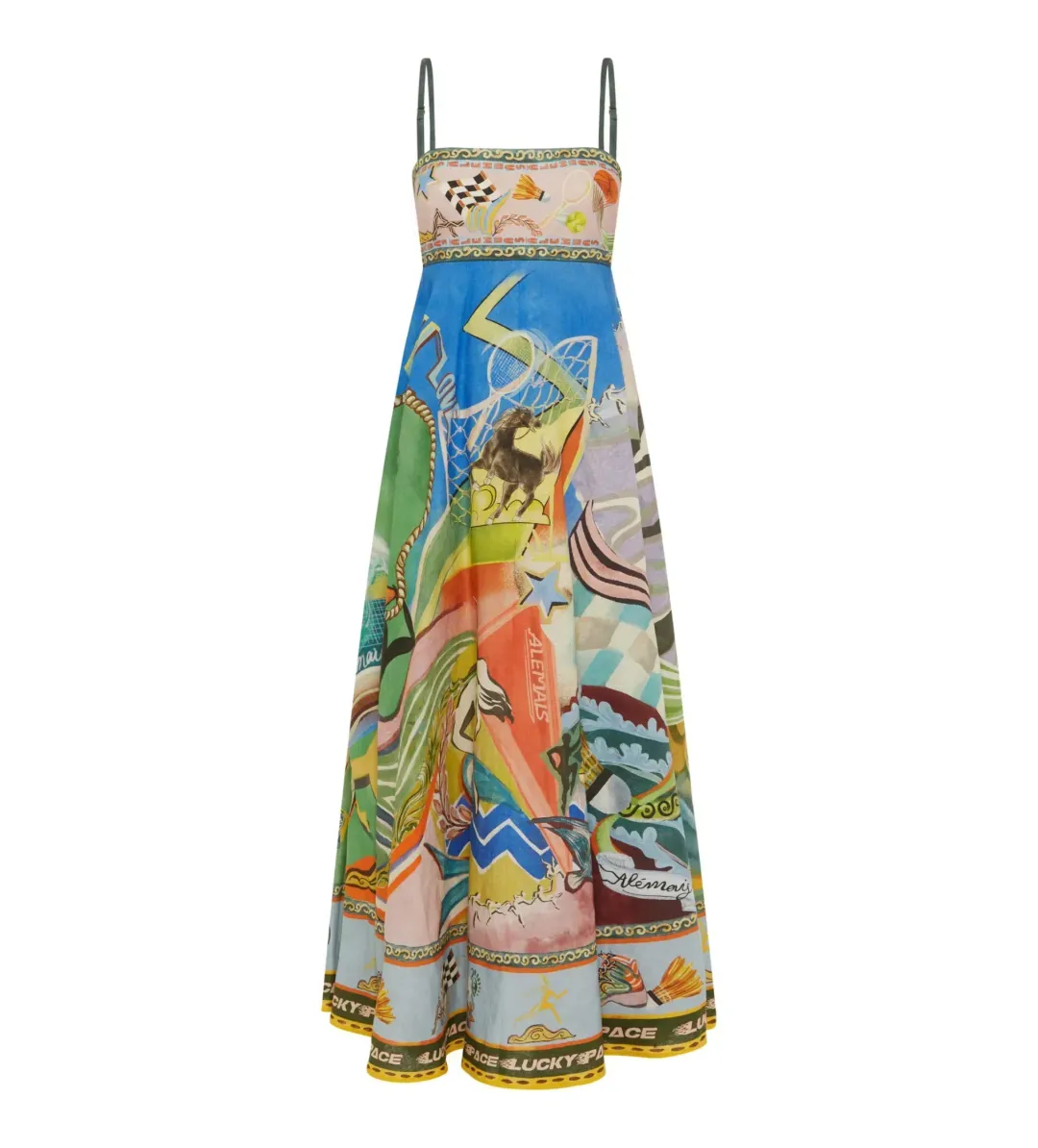 Alemias Lucky Pace Midi Sundress Multi Size 12 for rent on The Volte - main image
