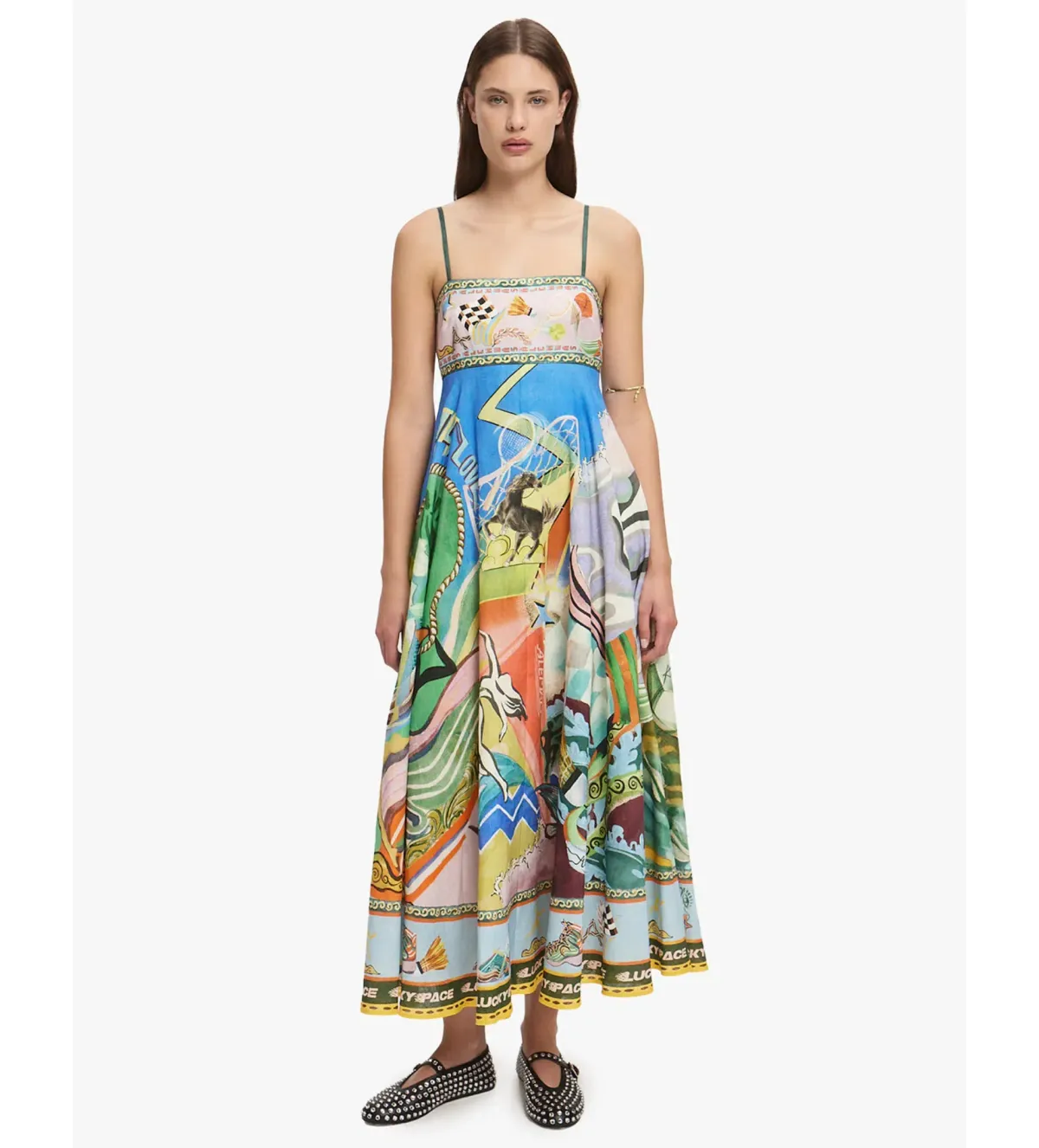 Alemias Lucky Pace Midi Sundress Multi Size 12 for rent on The Volte - main image